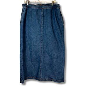 Bonnie Evans Vintage‎ Denim Maxi Skirt Blue Cotton Blend High Waist Size L